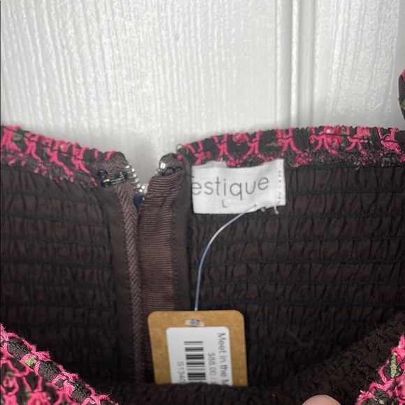 Vestique Pink and Brown Mini Dress - Picture 4 of 8